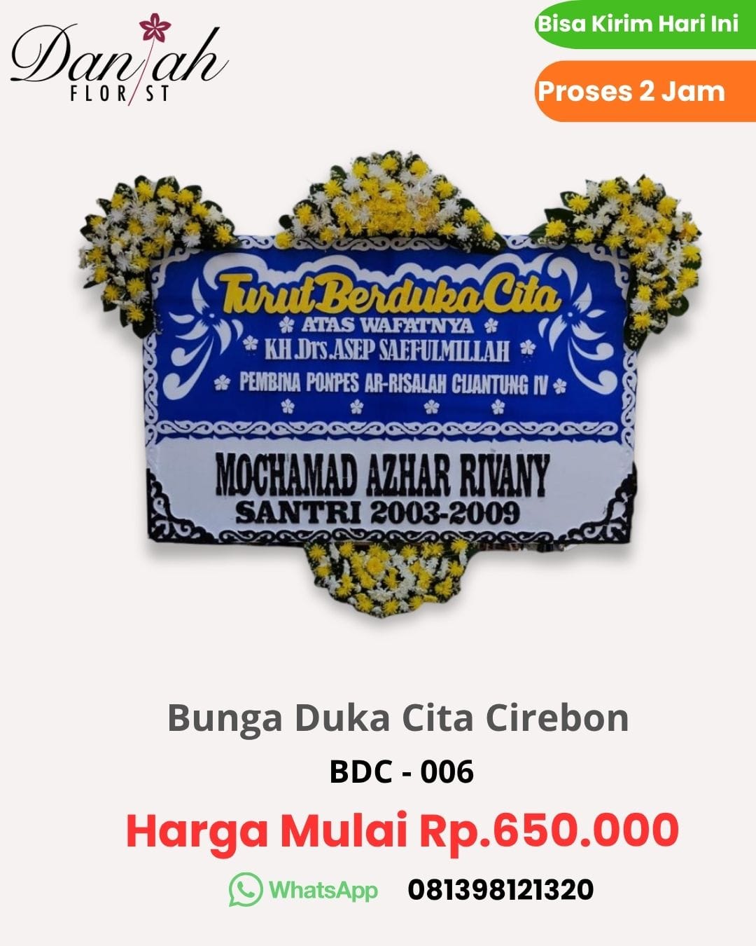 Bunga belasungkawa Cirebon kiriman turut berduka cita