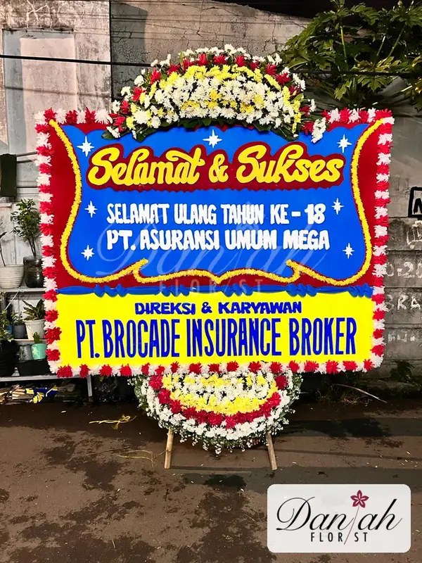 Bunga Papan Selamat Sukses Biru Merah Klasik SS-05 - Daniah Florist Jabodetabek dan Karawang