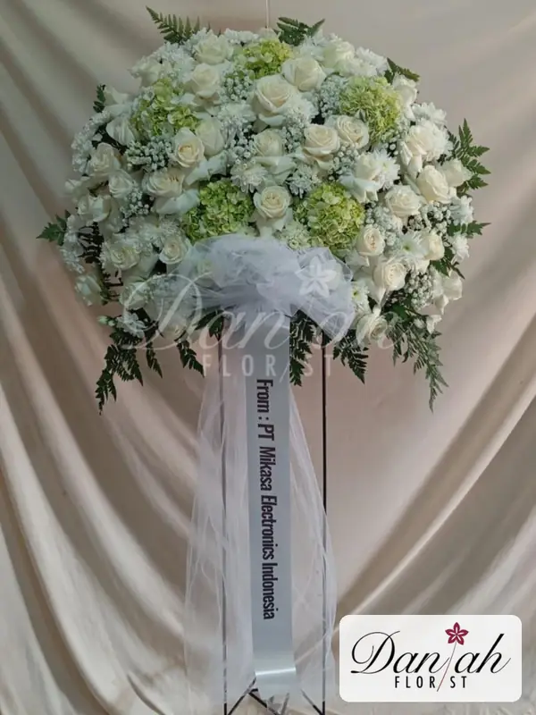 Standing Flower Putih Hijau Hydrangea SF-14 - Daniah Florist Jabodetabek dan Karawang