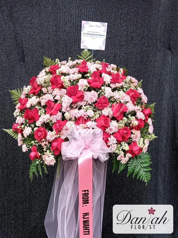 Standing Flower Pink Fuchsia Birthday SF-17 - Daniah Florist Jabodetabek dan Karawang