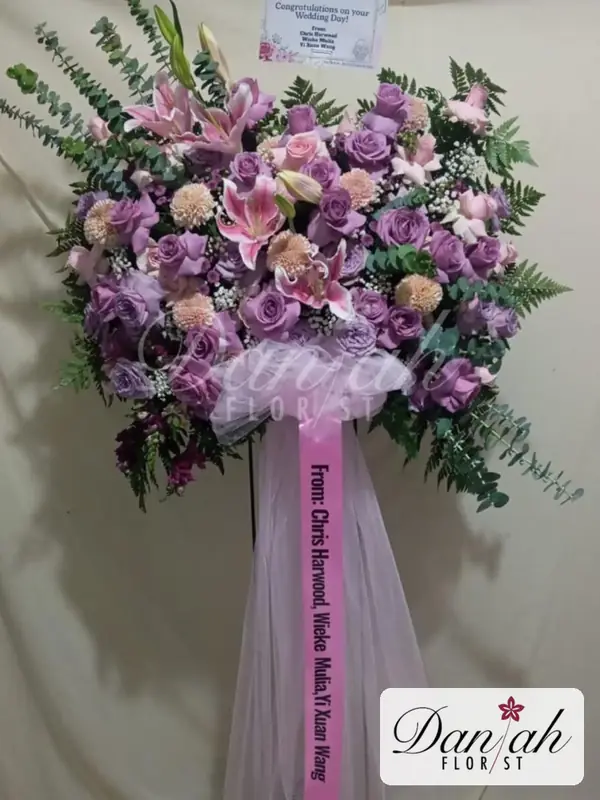 Standing Flower Lavender Rose Wedding SF-16 - Daniah Florist Jabodetabek dan Karawang